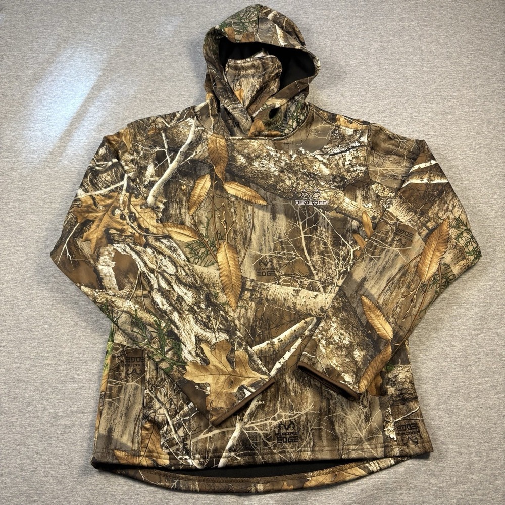 RealTree Edge Camo Hoodie Youth XL 14-16 Fleece Lined Built-in Gator Pockets